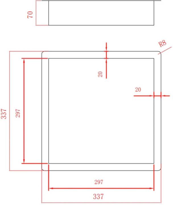 SaniClear Wandnis Fido | Inbouw | 30x30x7 cm | Met verlichting | 1 vak | RVS look