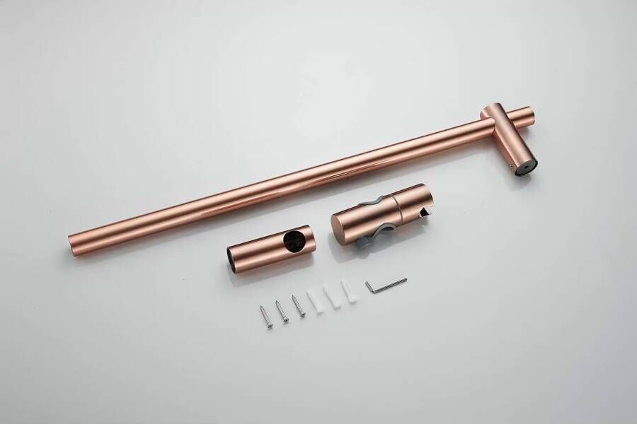 SaniClear Glijstang set Copper | 60 cm | Incl.Handdouche en Doucheslang | Geborsteld koper