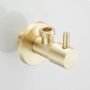 SaniClear Hoekstopkraan Brass | Met flexibele aansluitslang (30 cm) | 1 2x1 2" | Geborsteld messing mat goud - Thumbnail 2
