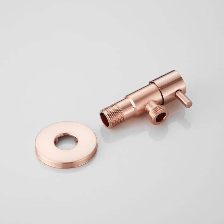SaniClear Hoekstopkraan Copper | 1 2x1 2" | Koper geborsteld