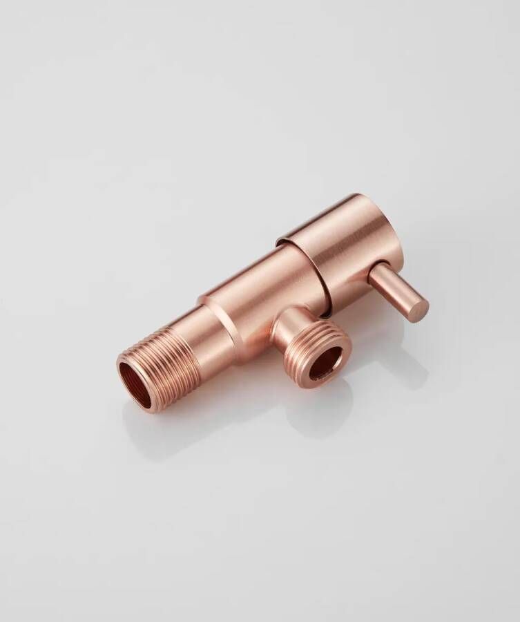 SaniClear Hoekstopkraan Copper | 1 2x1 2" | Koper geborsteld