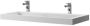 SaniClear Hoya wastafel met 2 kraangaten 120x45.5x11 cm solid surface wit mat - Thumbnail 4
