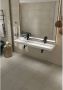 SaniClear Hoya wastafel met 2 kraangaten 160x45.5x11 cm solid surface wit mat - Thumbnail 2