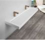 SaniClear Hoya wastafel met 2 kraangaten 160x45.5x11 cm solid surface wit mat - Thumbnail 3