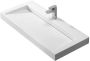 SaniClear Hoya wastafel met kraangat 100x45.5x8 cm solid surface wit mat - Thumbnail 3