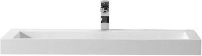 SaniClear Hoya wastafel met kraangat 100x45.5x8 cm solid surface wit mat
