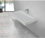 SaniClear Hoya wastafel met kraangat 80x45.5x8 cm solid surface wit mat - Thumbnail 3