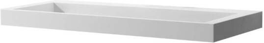 SaniClear Hoya wastafel zonder kraangat 120x45.5x11 cm solid surface wit mat