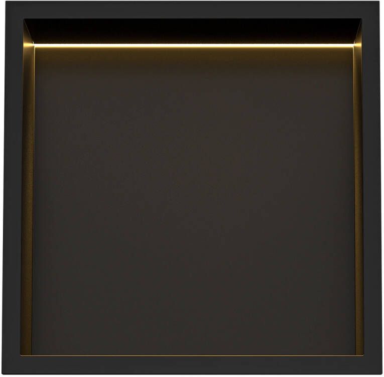 SaniClear Wandnis Lucio | Inbouw | 30x30x7 cm | Met verlichting | 1 vak | Zwart mat