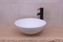 SaniClear Waskom New Stone | 41 cm | Solid Surface | Vrijstaand | Rond | Wit mat - Thumbnail 2