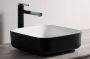 SaniClear Waskom Premium | 40x14x40 cm | Keramiek | Vrijstaand | Vierkant | Wit zwart mat - Thumbnail 4