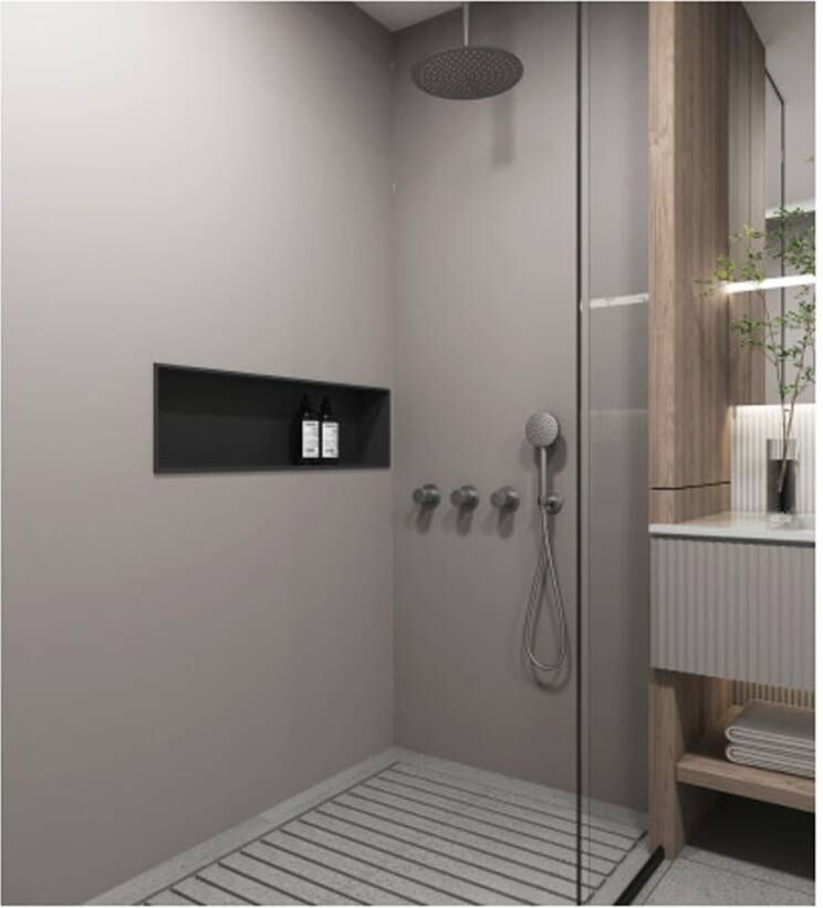 SaniClear Regendouche set Plus | Inbouw | Thermostaatkraan | Rond | Gunmetal