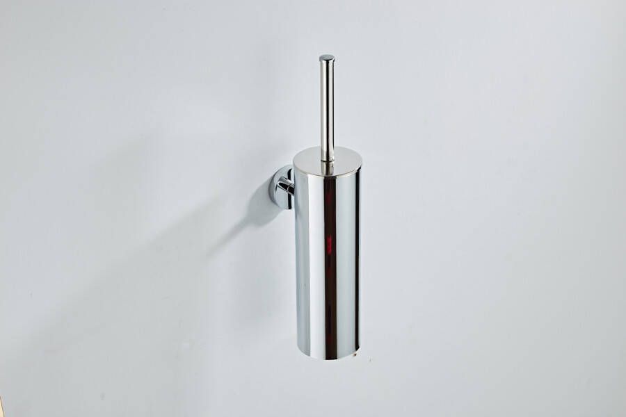 SaniClear Shine toiletborstel met wandhouder chroom