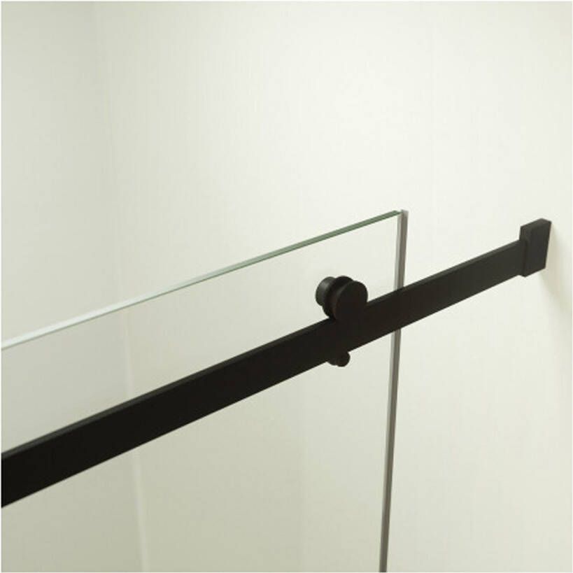 SaniClear Douchedeur Supreme | 100-110x200 cm | 1 Schuifdeur | Helder glas | Zwart mat beslag