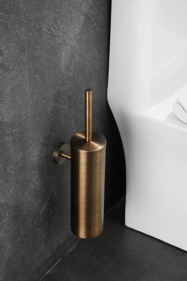 SaniClear Toiletborstel Antique | Wandmontage | Messing | Rond | Messing verouderd