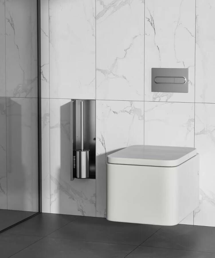 SaniClear Toiletborstelset Hide | Inbouw | Betegelbaar | RVS