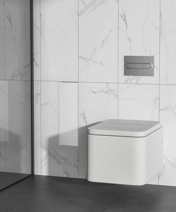 SaniClear Toiletborstelset Hide | Inbouw | Mat wit