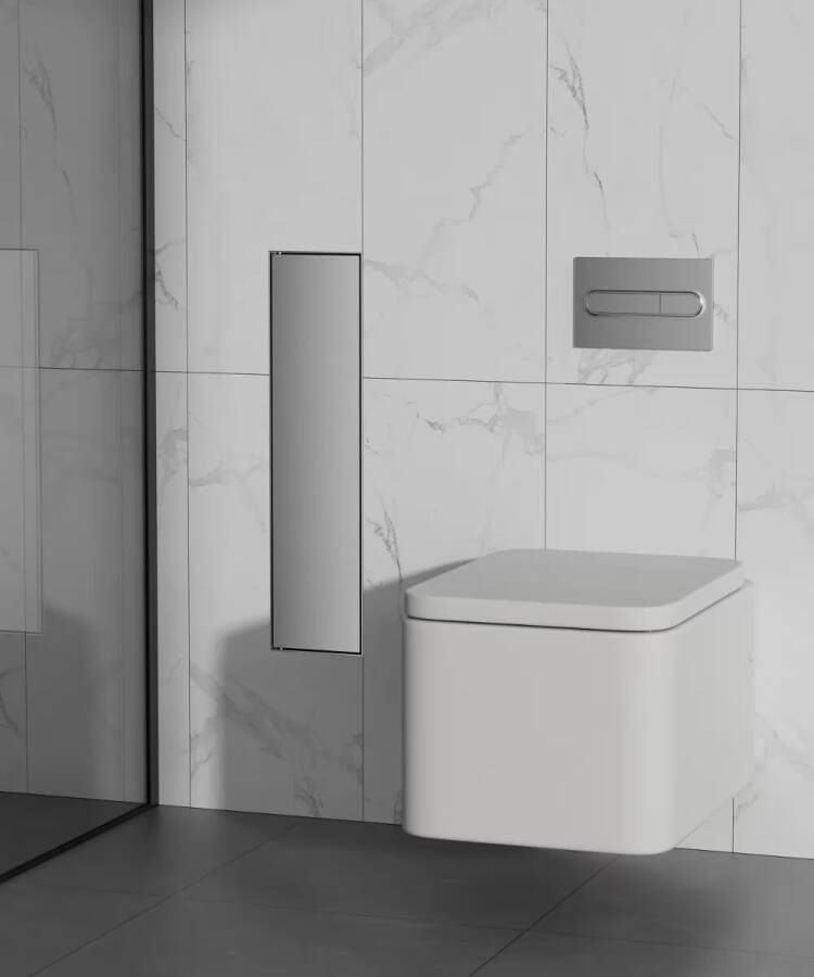SaniClear Toiletborstelset Hide | Inbouw | Met rolhouder | RVS