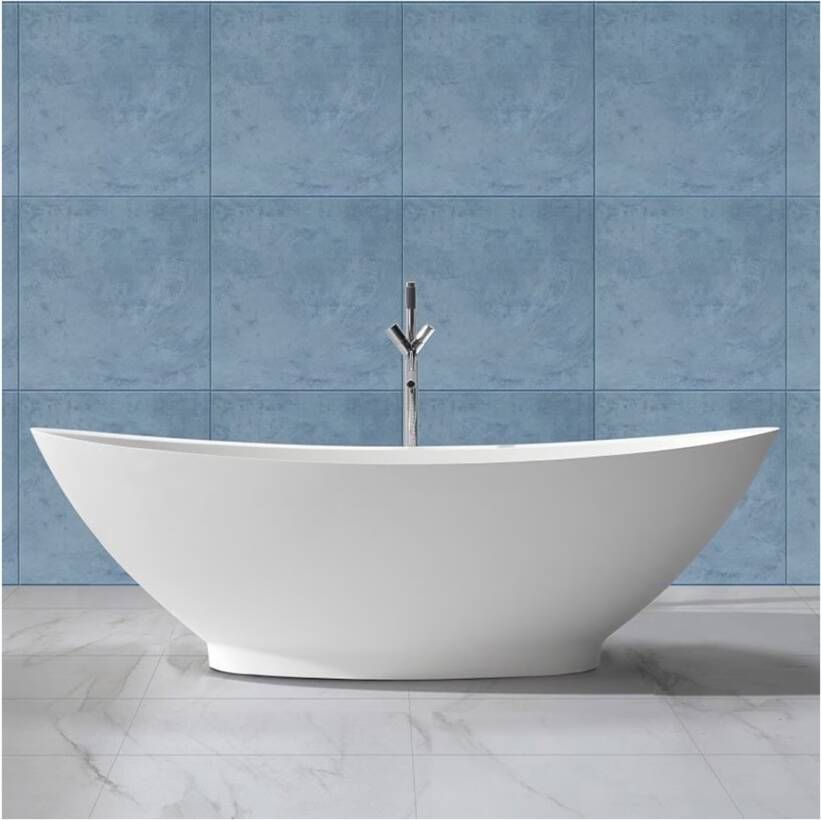 SaniClear Vrijstaand bad Tana | 186x84 cm | Solid surface | Ovaal | Wit mat