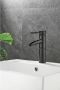 SaniClear Wastafelkraan Bamboo | Opbouw | Koudwater kraan | Hoog model | Waterval uitloop | Zwart - Thumbnail 2