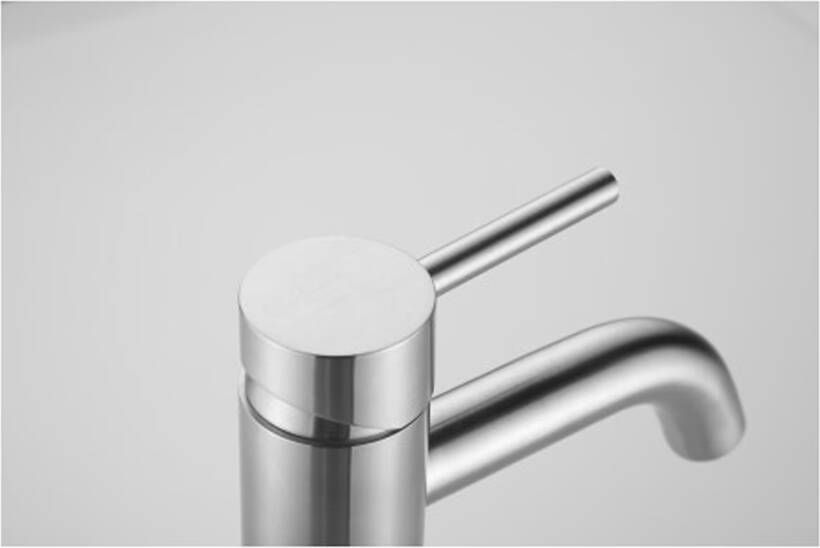 SaniClear Wastafelkraan Plus | Opbouw | Mengkraan | Hoog model | 1-hendel | Rond | rvs
