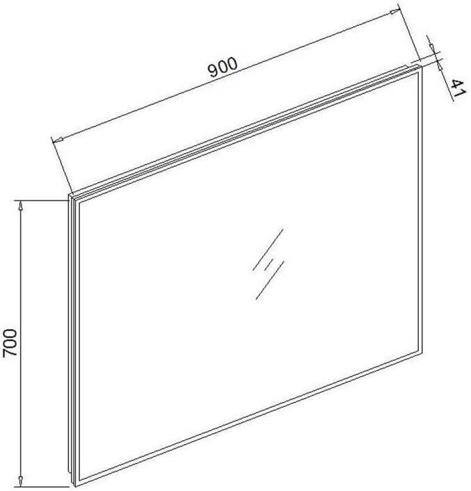 Sanisupply Badkamerspiegel Vasco | 90x70 cm | Rechthoekig | Directe en indirecte LED verlichting | Drukschakelaar