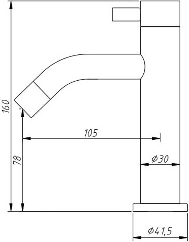 Sanisupply Fonteinkraan | Opbouw | Koudwater kraan | Standaard model | 1-hendel | Rond