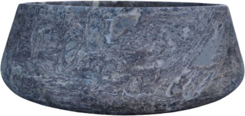Sanisupply Waskom Marmer | 41 cm | Natuursteen | Vrijstaand | Rond | Silver Travetin
