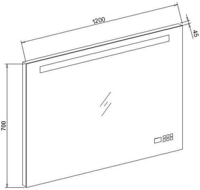 Sanisupply Badkamerspiegel Vico | 120x80 cm | Rechthoekig | Directe TL verlichting | Touch button