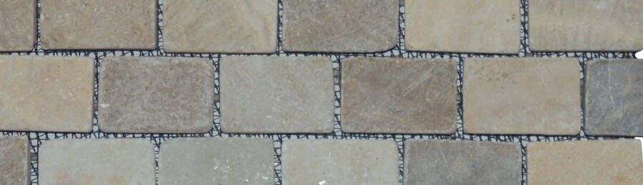 Stabigo Parquet 3.2x4.8 Onyx Tumble mozaiek 30x30 cm wit mat