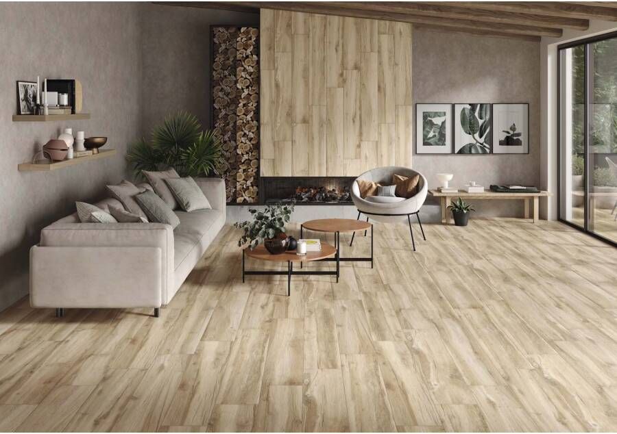 STN Cerámica Blaze Vloer- en wandtegel | 22.7x119.5 cm | Gerectificeerd | Houtlook | Mat Eiken