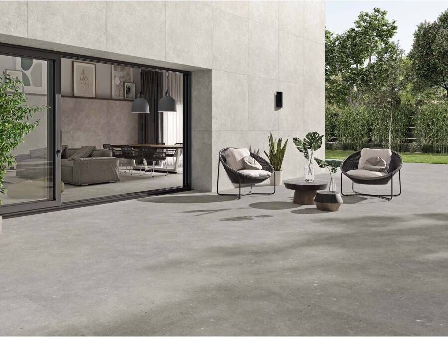 STN Cerámica Glamstone Vloer- en wandtegel | 120x120 cm | Gerectificeerd | Natuursteenlook | Mat Wit