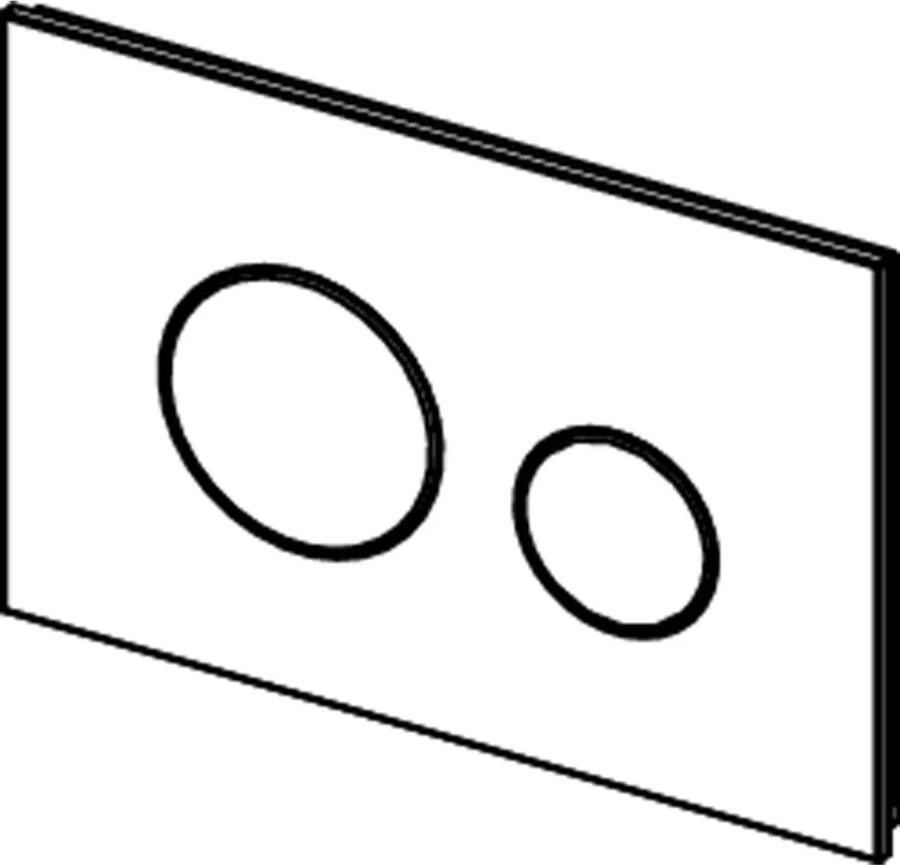 Tece Bedieningsplaat Loop | 2 knops | Dualflush | Glas | Zwart glans