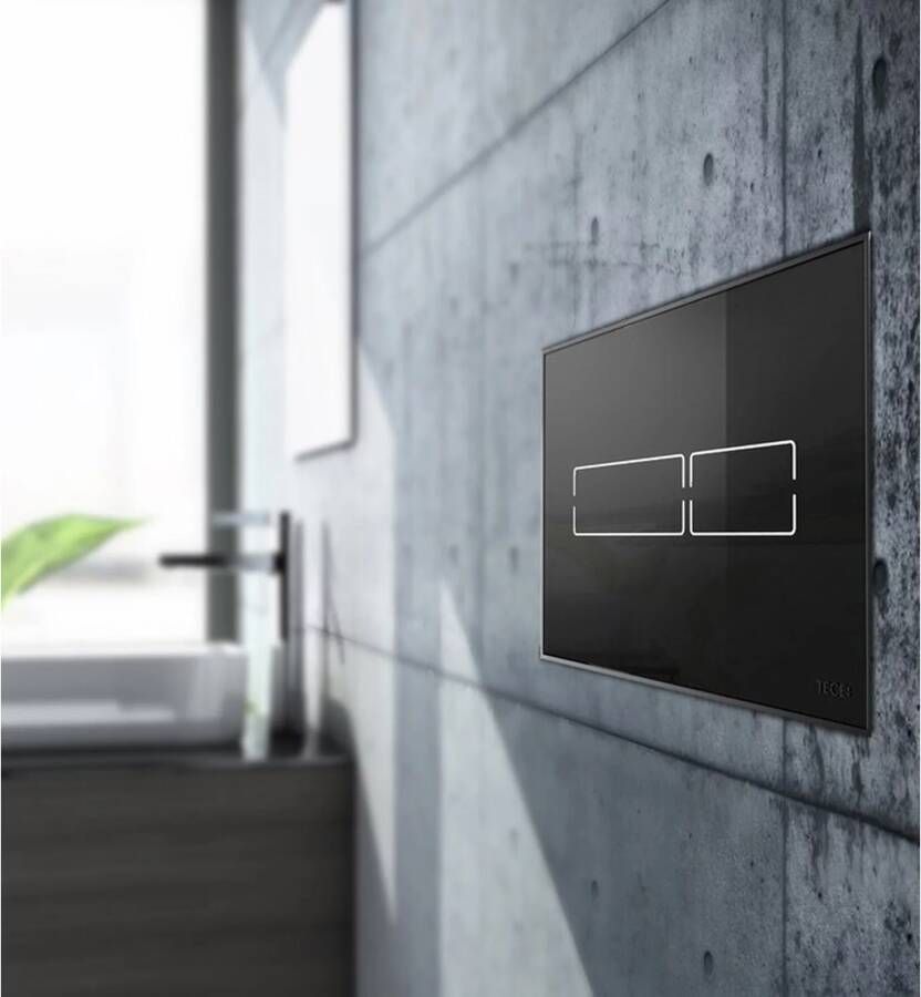 Tece Bedieningsplaat Lux | Touch free | Met elektronische spoeler | Glas | Zwart