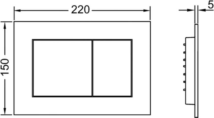 Tece Bedieningsplaat Now | 2 knops | Dualflush | Kunststof | Zwart mat