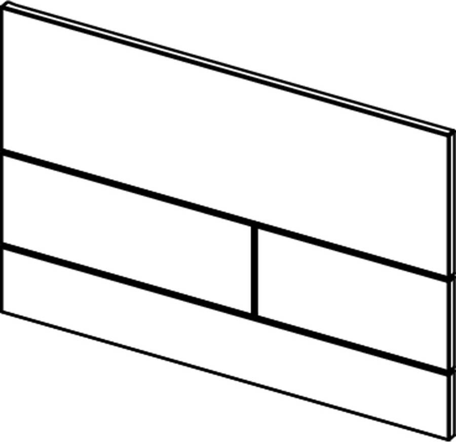 Tece Bedieningsplaat Square II | 2 knops | Dualflush | Gesatineerd glas paneel en knoppen | Grijs