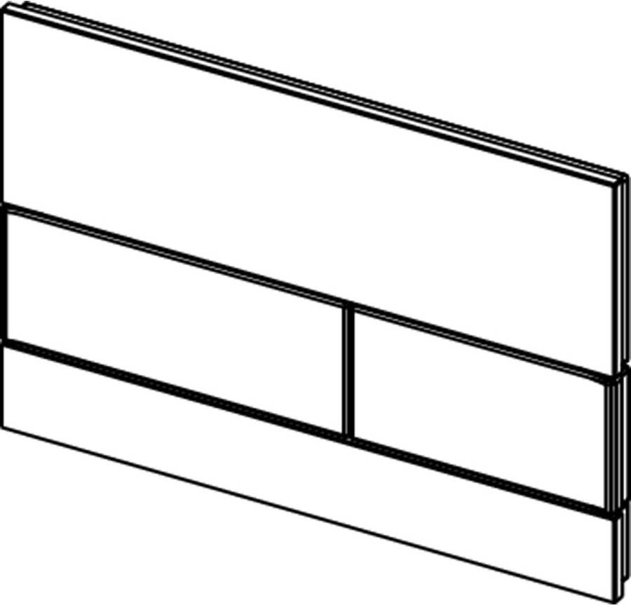 Tece Bedieningsplaat Square II | 2 knops | Dualflush | Glas paneel | Zwart glans