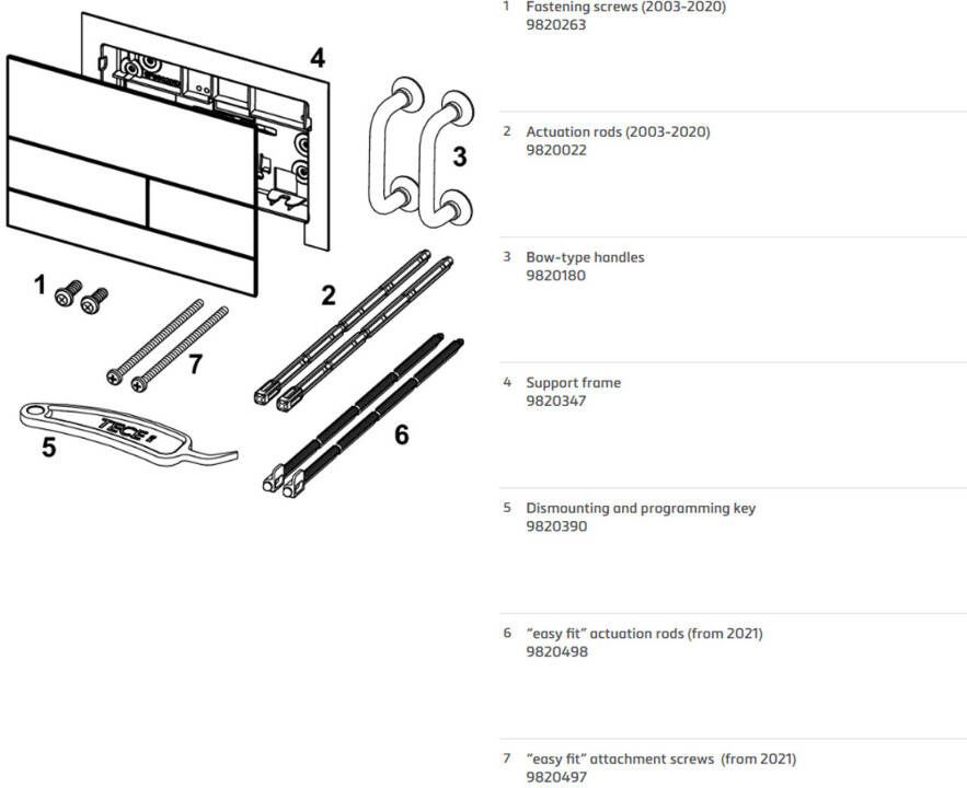 Tece Bedieningsplaat square II | 2 knops | Dualflush | RVS | Chroom geborsteld