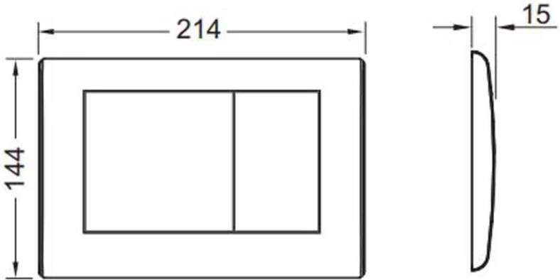 Tece Bedienpaneel Planus | Dualflush | Voor inbouwreservoir | 2 knops | RVS | Glanzend wit