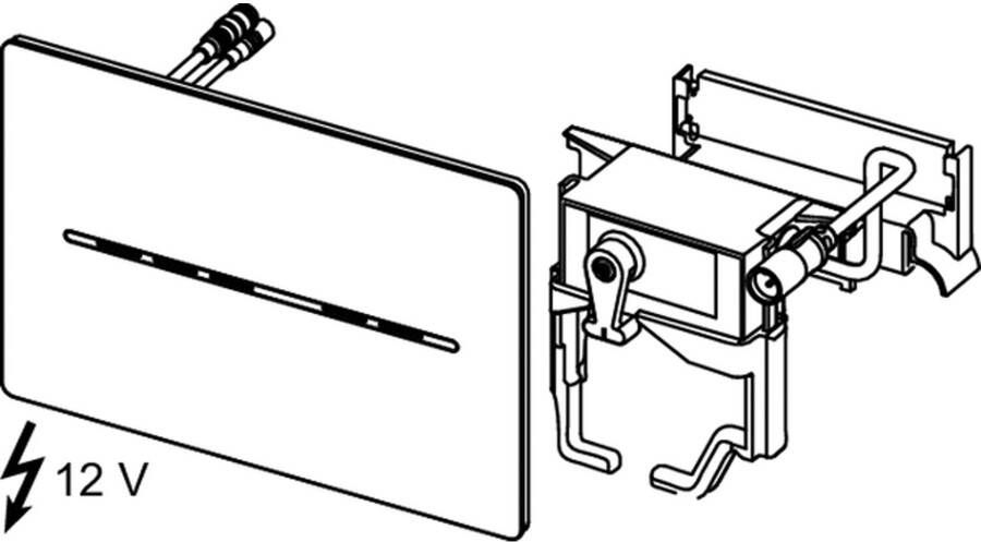 Tece Elektronische Bedieningsplaat Solid | Touch free | 12v Net | RVS | Zwart mat