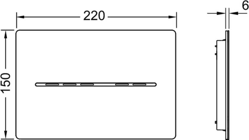 Tece Elektronische Bedieningsplaat Solid | Touch free | 6v Batterij | RVS | Zwart mat