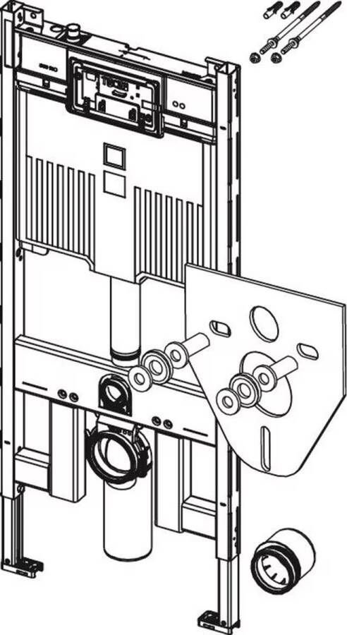 Tece Inbouwreservoir Profil | Met Octa-II-spoelkast | 112 cm | Frontbediening | Ondiep