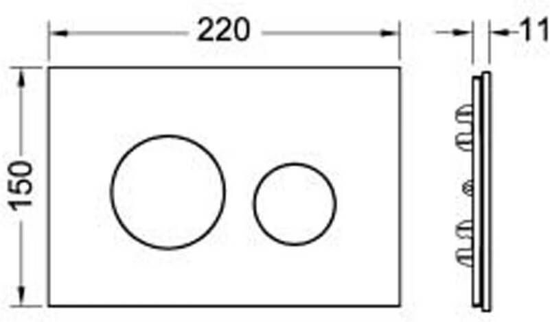 Tece Loop | Frontplaat voor bedieningsplaat | Zwart glas