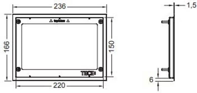 Tece | Wc-afdekframe voor inbouwframe | Metaal glans