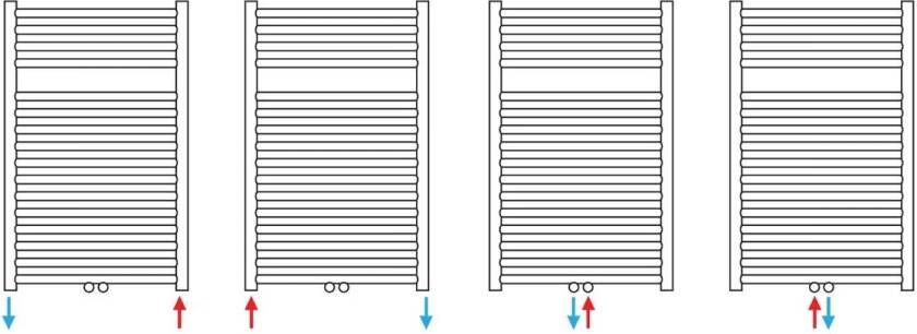 Thermrad Handdoekradiator Tone | 120x55 cm | CV radiator | Onder | 580 Watt | Mat zwart