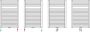 Thermrad Handdoekradiator Tone | 120x55 cm | CV radiator | Onder | 580 Watt | Mat zwart - Thumbnail 4