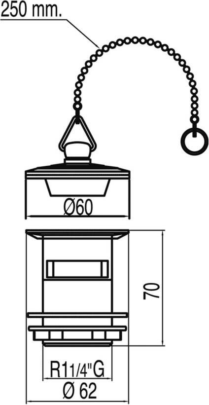 Tres Afvoerplug Selection | 5 4" | Vaste waste (wel afluitbaar) | Messing | Rond | Chroom