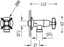 Tres Clasic design hoekstopkraan 1 2" bu x 3 4" bu Messing oud - Thumbnail 2