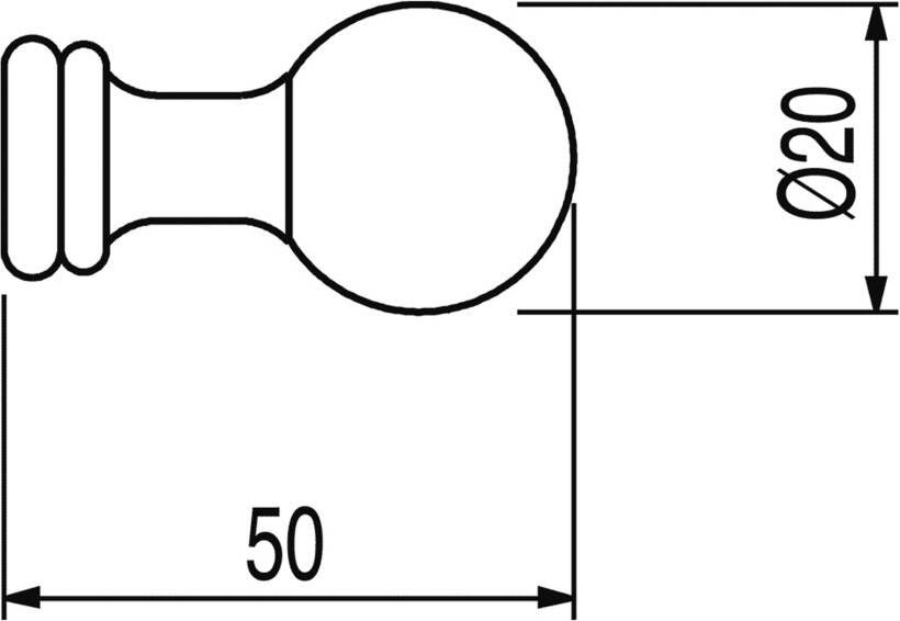 Tres Handdoek haak Clasic | Wandmontage | 2 cm | Enkel haaks | Messing mat