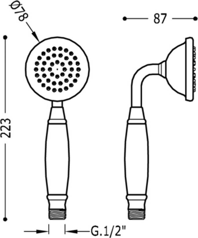 Tres Handdouche Clasic | 1 Stand | Vintage | Chroom